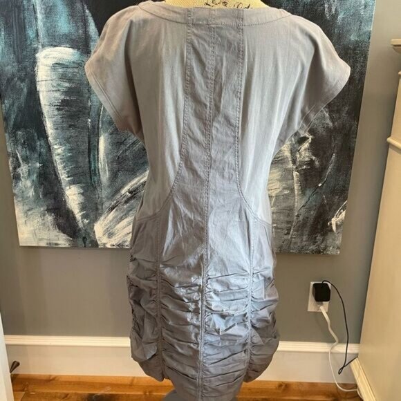 Stretchy ruched grey dress sz XL - Picture 3 of 7